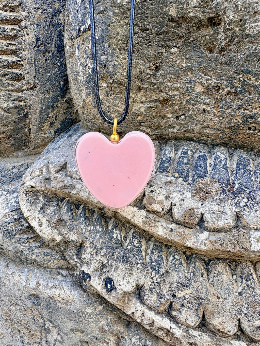 Angelwing Heart Love Pendant | Rose Quartz & Green Aventurine | Gold Angel Wings | Heart Chakra Activation, Unconditional Love & Divine Protection | Wearable Orgonite