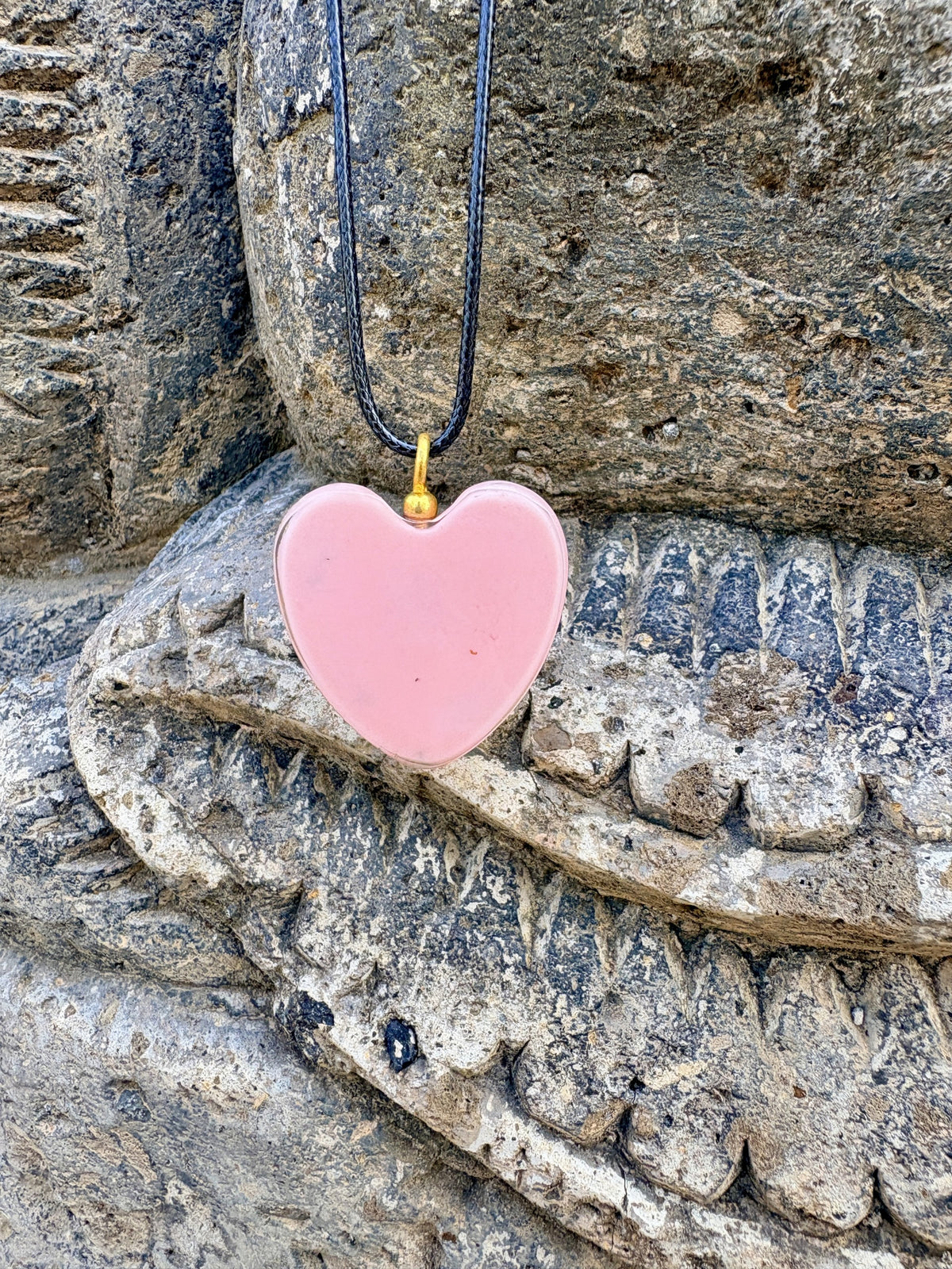 Angelwing Heart Love Pendant | Rose Quartz & Green Aventurine | Gold Angel Wings | Heart Chakra Activation, Unconditional Love & Divine Protection | Wearable Orgonite