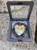 Angelwing Heart Love Pendant | Rose Quartz & Green Aventurine | Gold Angel Wings | Heart Chakra Activation, Unconditional Love & Divine Protection | Wearable Orgonite