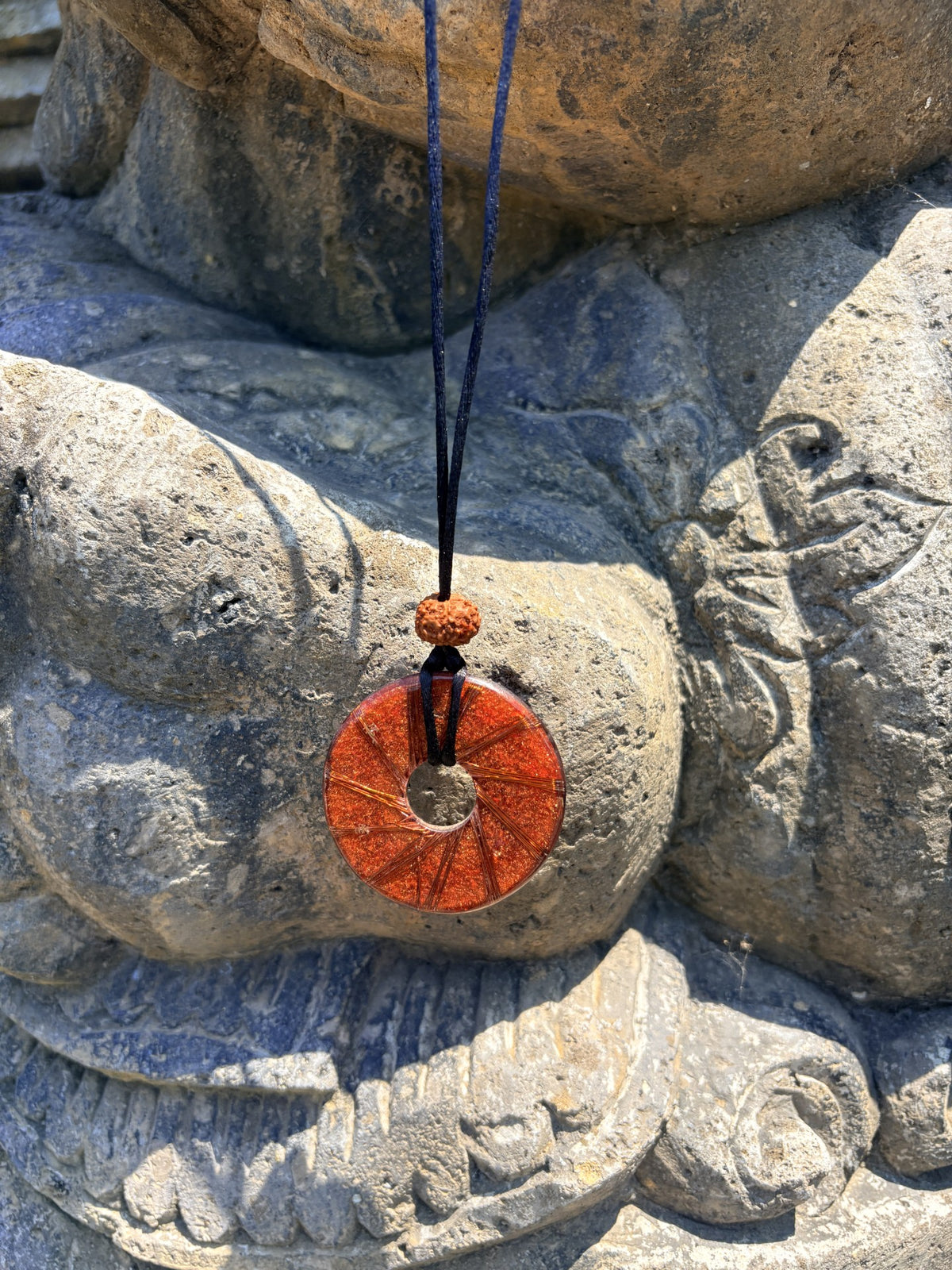 Torus Rodin Donut Pendant | Red Jasper & Copper Winding | Root Chakra Grounding & Vital Energy | Wearable Orgonite