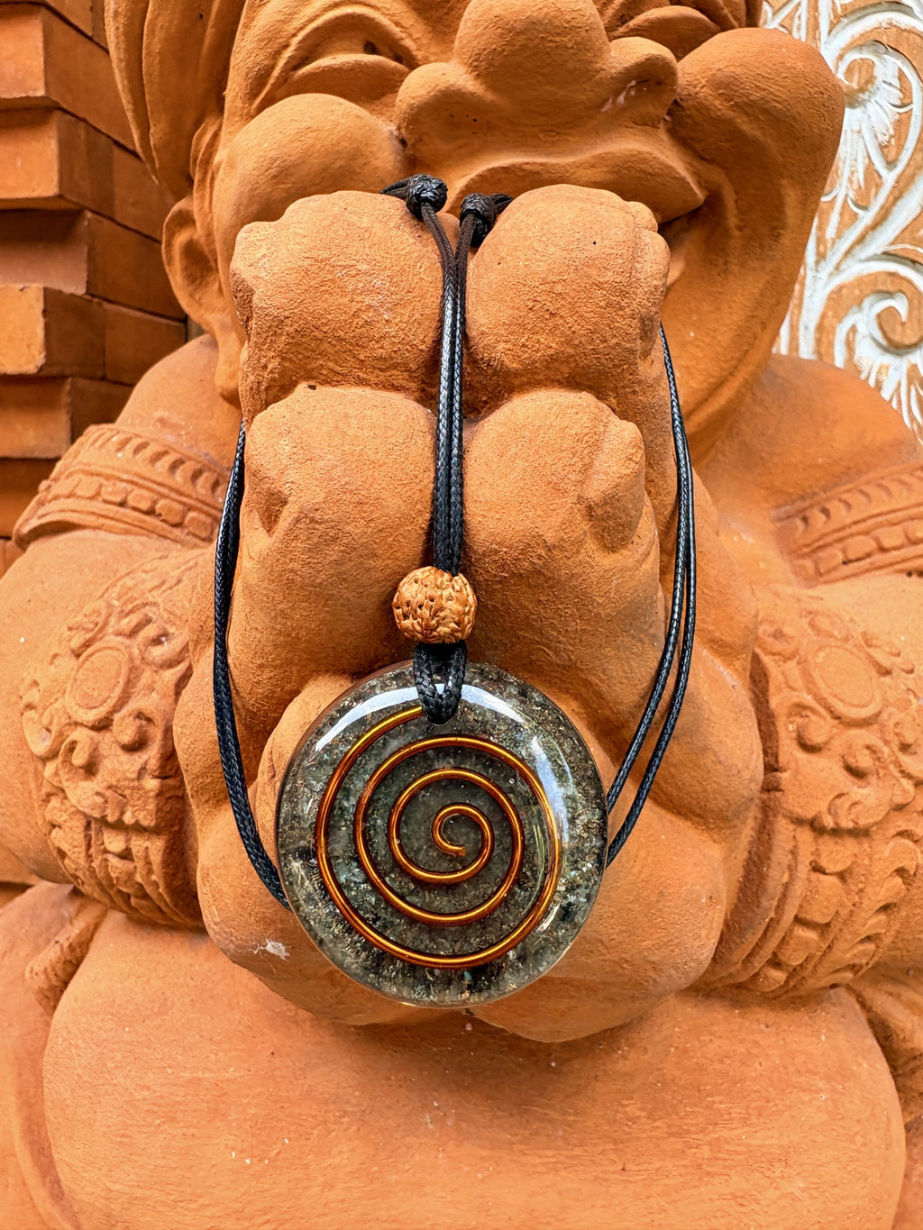Shiva Trishula Pendant | Trishula Symbol, Third Eye Stone & Tesla Spiral | Spiritual Journey, Intuition & Sacred Transformation | Wearable Orgonite