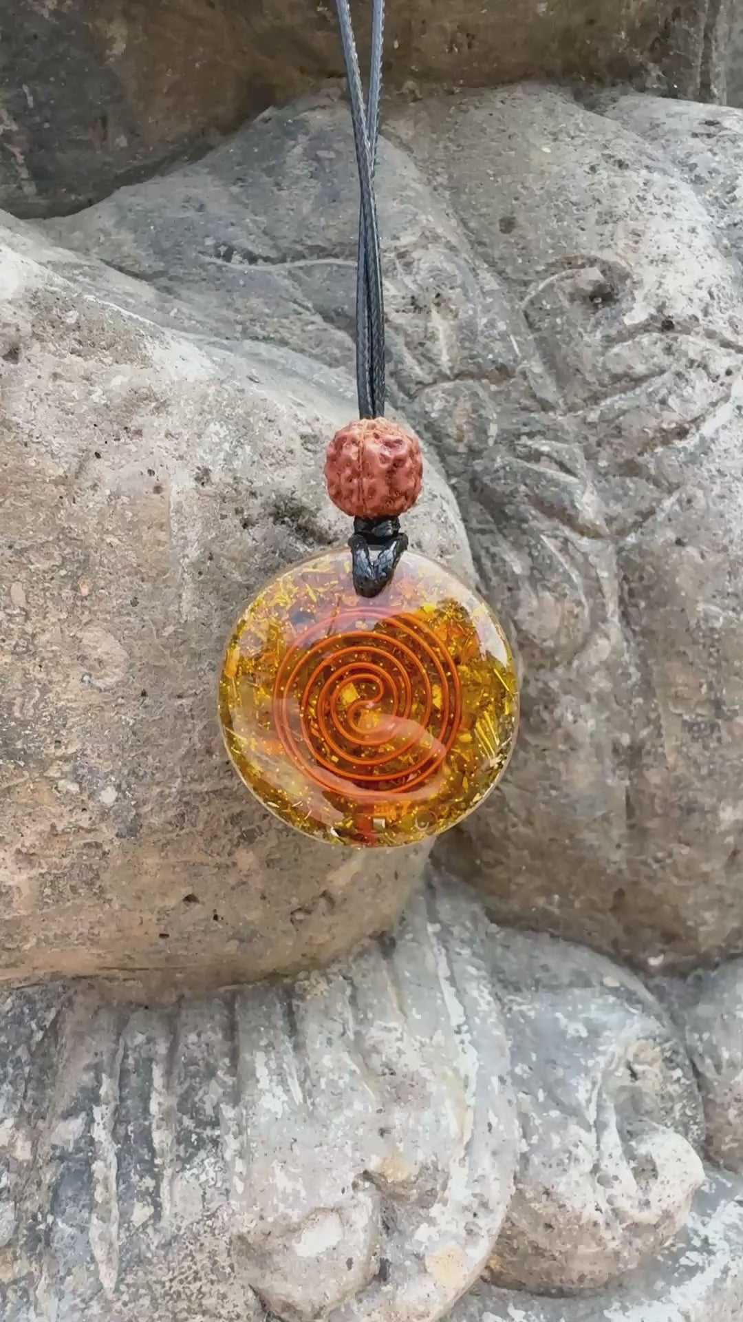 Dragon Prosperity Pendant | Clear Quartz, Red Jasper & Gold Dragon | Financial Harmony, Wealth Attraction & Sacred Balance | Wearable Orgonite