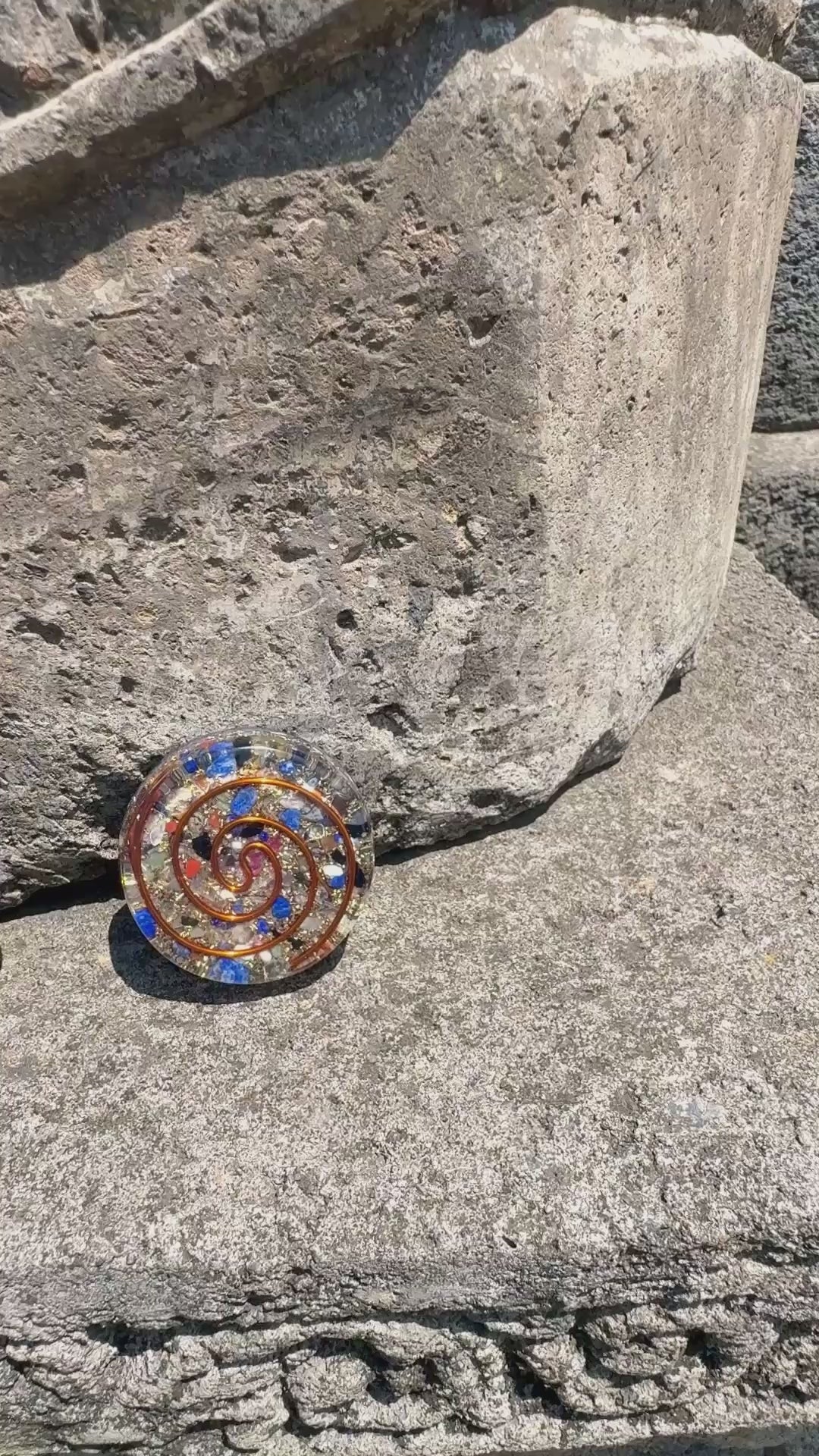 Pocket Orgonite Trio Set | 7 Chakra, Communication & Grounded Communication Discs | Complete Energetic Toolkit