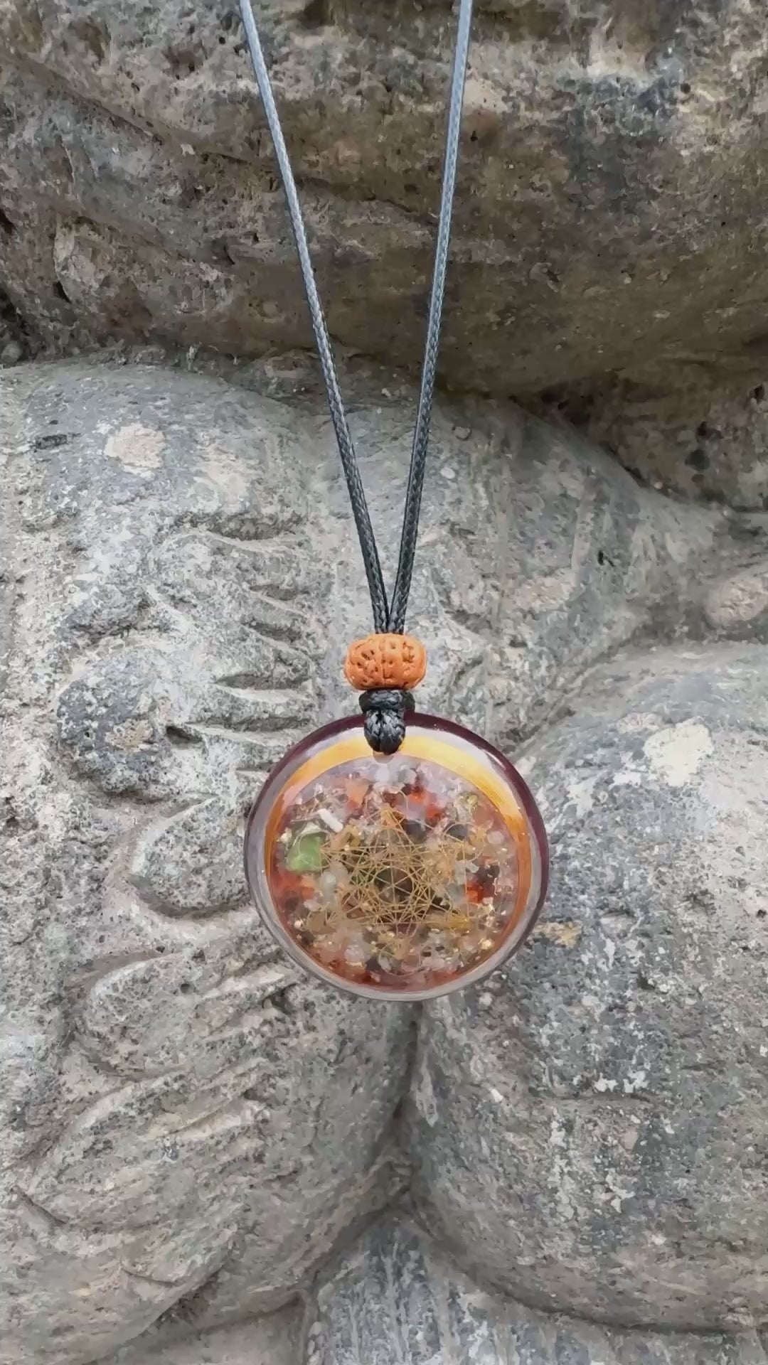 Metatron Copper Pendant | Amethyst, Tiger Eye, Carnelian, Quartz & Moonstone | Metatron's Cube Sacred Geometry | Peace, Prosperity & Divine Alignment | Wearable Orgonite