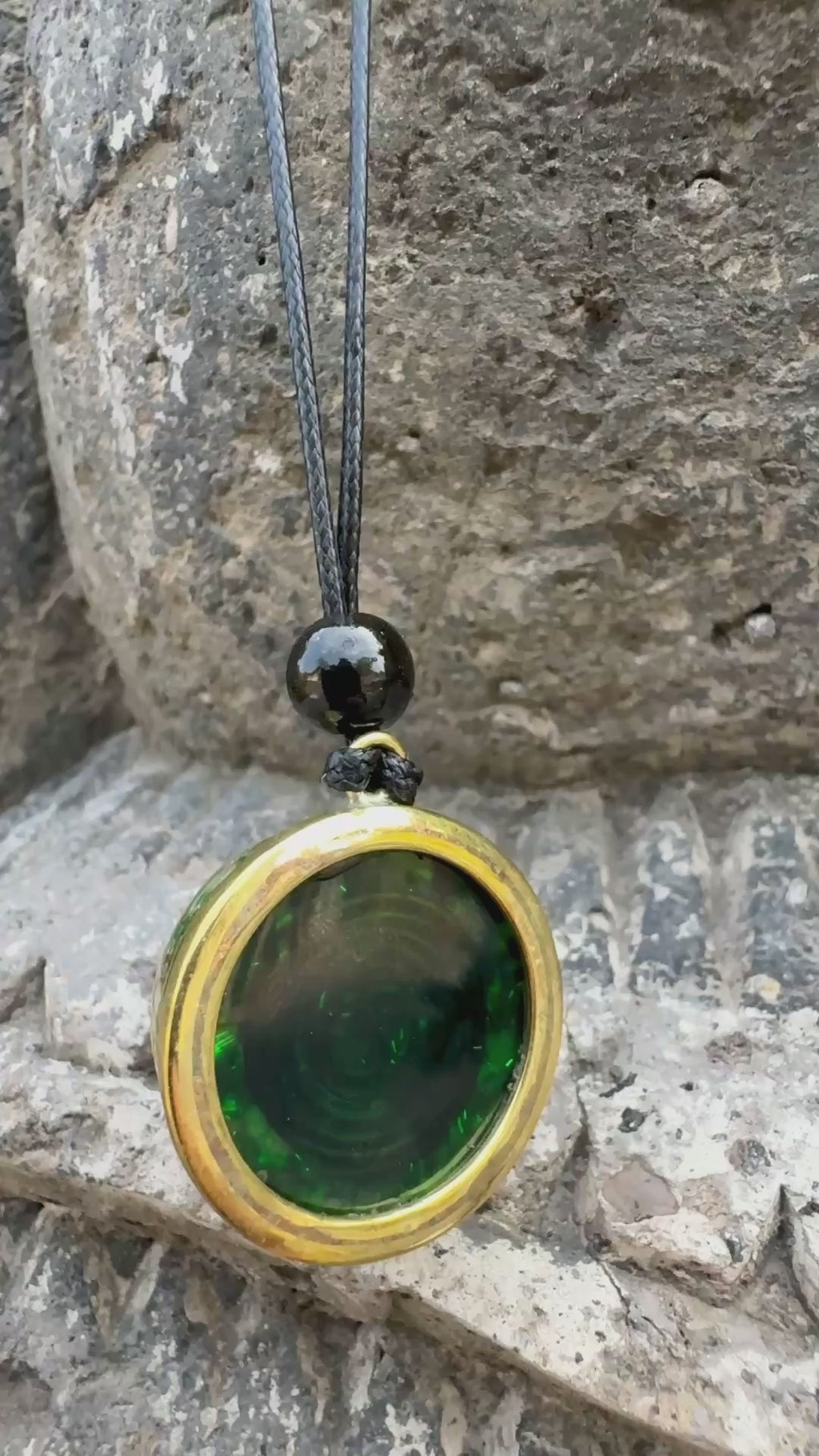 Mini Flower Pendant with Yellow Brass | Aventurine, Citrine, Tiger Eye & Carnelian | Enamel Daisy | Peace, Abundance & Solar Wisdom | Wearable Orgonite