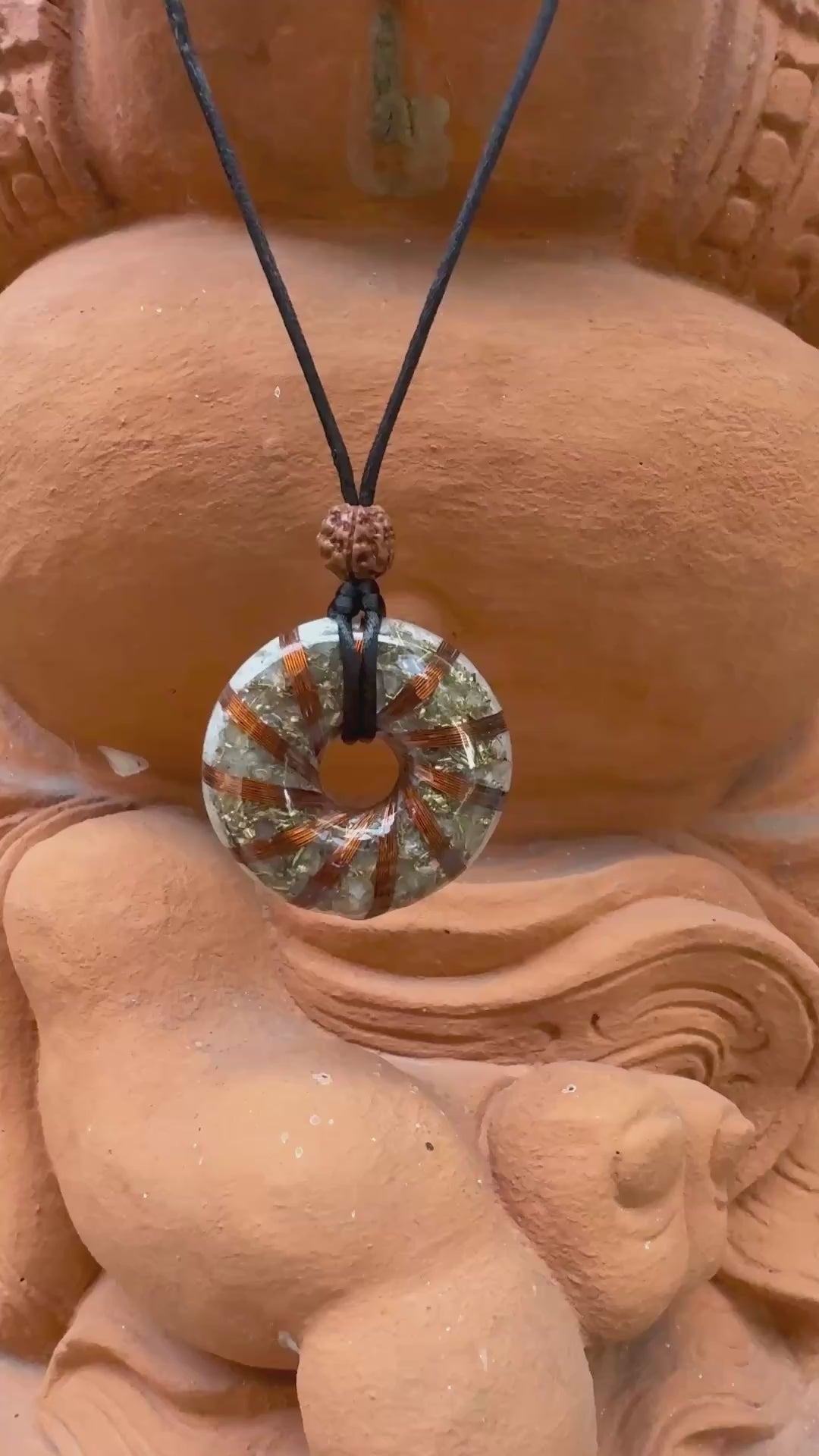 Immortal Rodin Torus Donut Pendant | Clear Quartz & Rodin Coil Copper Winding | Longevity, Vitality & Lifelong Health | Wearable Orgonite