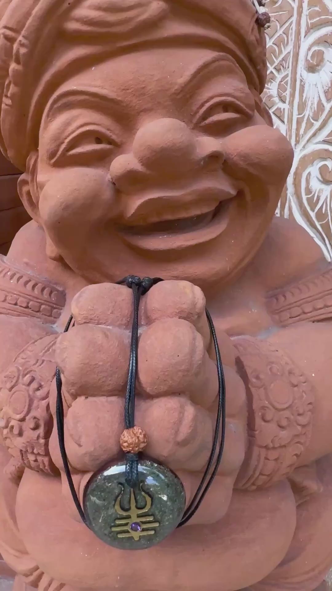 Shiva Trishula Pendant | Trishula Symbol, Third Eye Stone & Tesla Spiral | Spiritual Journey, Intuition & Sacred Transformation | Wearable Orgonite